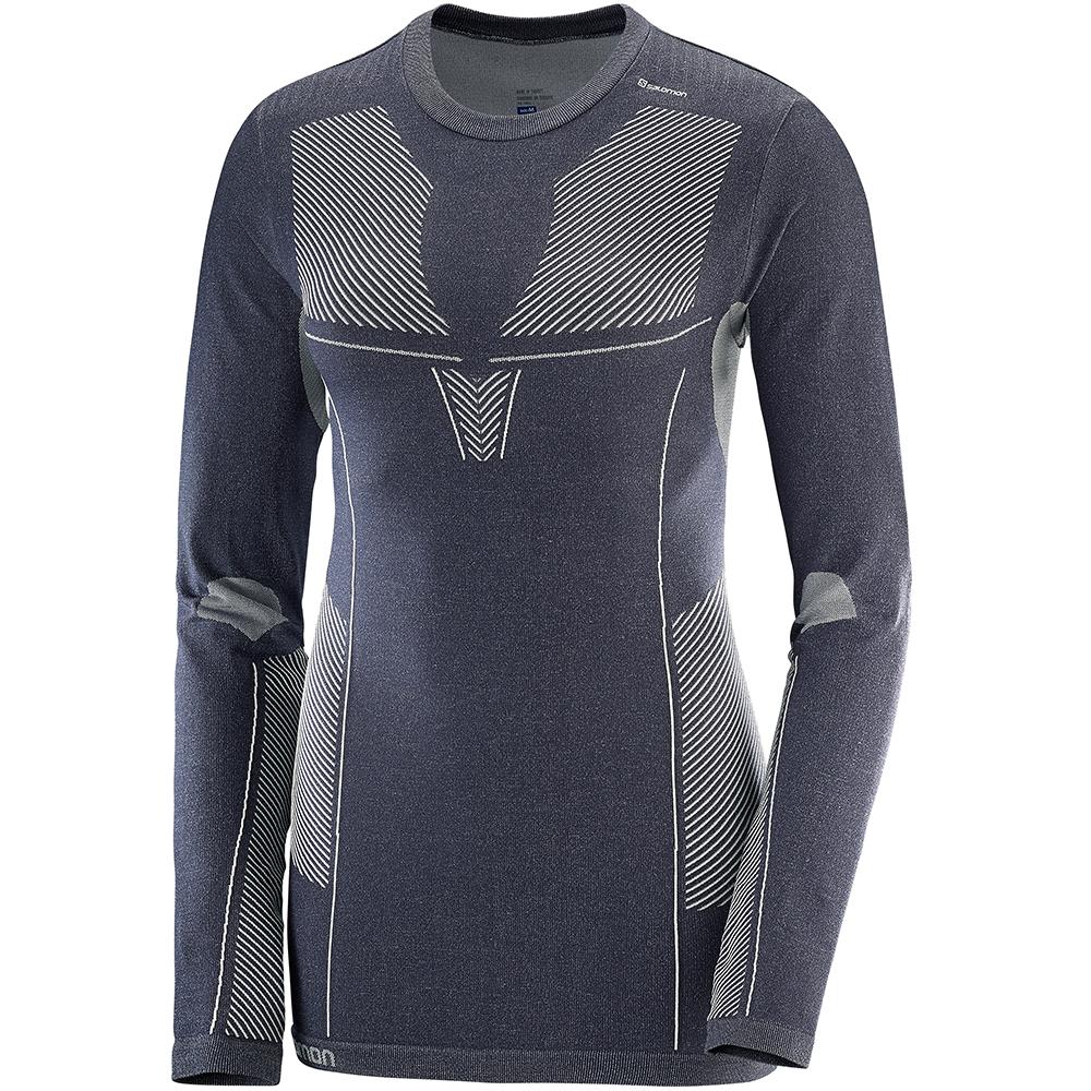 Salomon Israel PRIMO WARM LS CN W - Womens Midlayers - Slategray (UKWO-07346)